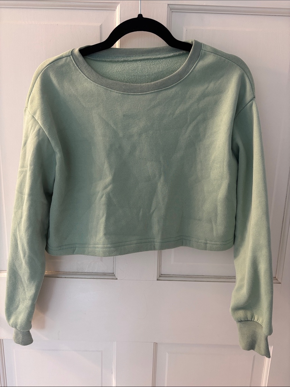 SHEIN Pale Mint Green Fleece Sweatshirt